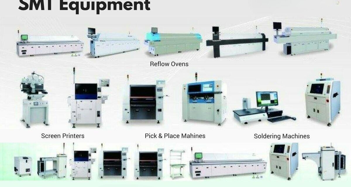 What are the key types of SMT equipment used in the manufacturing process?