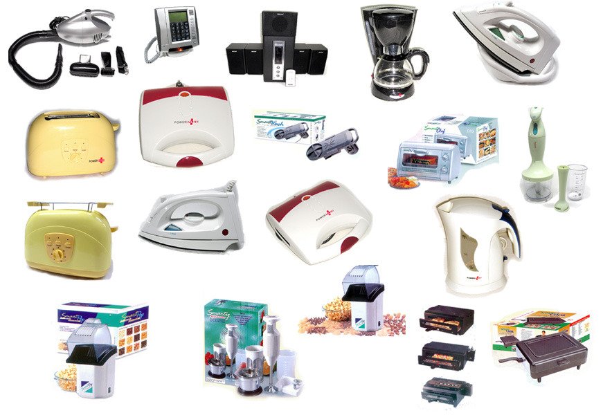 What are the most common types of electrical appliances used in households?