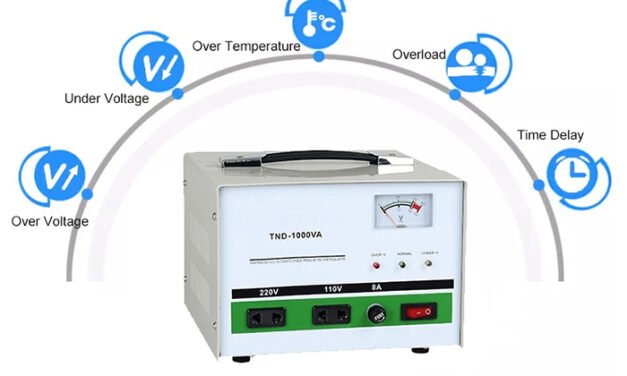 What is the importance of a voltage stabilizer in protecting home appliances and industrial machinery?
